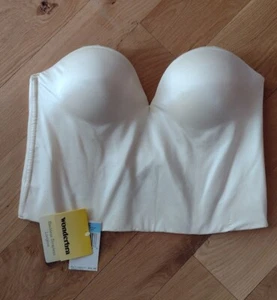 Sujetador Wonderbra 7434 38C marfil sin espalda sin tirantes palangre sin costuras UW nuevo con etiquetas - Imagen 1 de 2