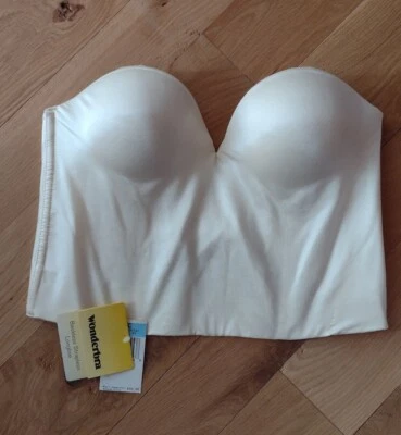 Wonderbra 7434 38C Ivory Backless Strapless Longline Push Up Seamless UW Bra NWT - Image 1 of 2
