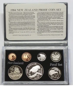 New Zealand - 1984 - Silver Proof Coin Set -- Black Robin - Picture 1 of 2