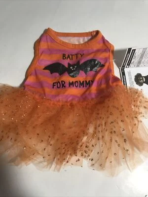 dog clothes halloween Small Celebrate Orange Tutu Batty For Mommy - Image 1 of 4