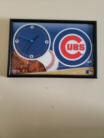 RARE Chicago Cubs Baseball Clock 18 X 12 Frame Cover