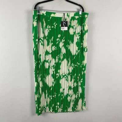 Simply Vera Vera Wang Crinkle Maxi Skirt Size XXL Green Floral Pull On Foto 1 de 4