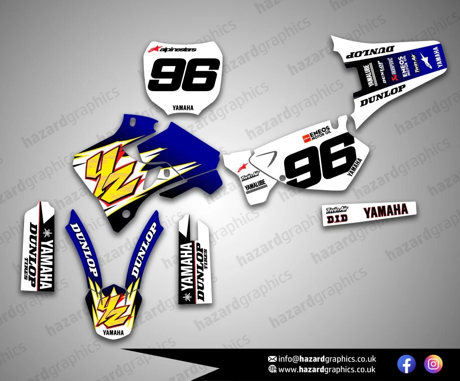 Kit de pegatinas de gráficos Yamaha YZ125 YZ250 YZ 125 250 1996-2001 96-01 Foto 1 de 1