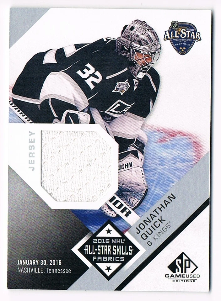 2016-17 SP Game-Used All-Star Skills Fabrics Jersey #AS-JQ Jonathan Quick - Image 1 of 1