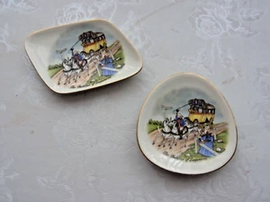 2Teller Tellerchen "The postilion of Longjumeau"Porzellan Ascher?Nierenform50er - Bild 1 von 4
