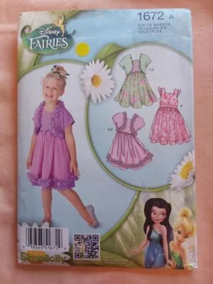 Simplicity 1672 Disney Fairies Child's Dress & Bolero Pattern Size 3-8   2013 - Image 1 of 2