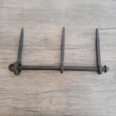 Vtg handforged heavy large wrought iron rustic door gate latch lock farm decor Cover