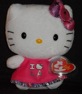 TY HELLO KITTY I LOVE LA BEANIE BABY - COMO NUEVO CON ETIQUETAS COMO NUEVO - Imagen 1 de 1