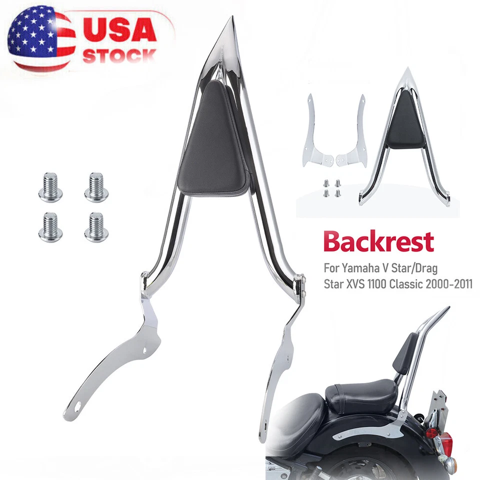 24"Sissy Bar Backrest For Yamaha V-Star 1100 XVS1100 Classic Silverado 2000-2011 - Изображение 1 из 4