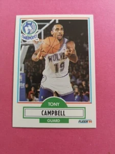 Tony Campbell Minnesota Timberwolves Carte Basket NBA Fleer 1990-91 #112 - Picture 1 of 2