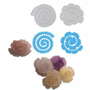 2Pcs/Set Rose Flower Roll Metal Cutting Dies Scrapbooking Embossing Card Craft F - Picture 1 of 9