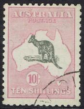 AUSTRALIA 1929 KANGAROO 10/- SMALL MULTIPLE WMK USED