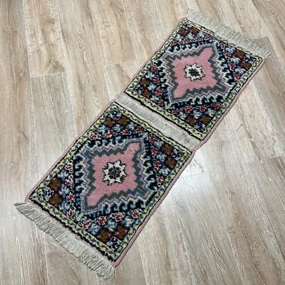"Alfombras tribales orientales rosadas unidas 56"" X 20"" ¿raras?" Origen desconocido Foto 1 de 4