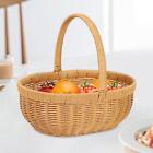 Hand Woven Basket With Handle Shopping Basket Multifunctional Imitation Rattan