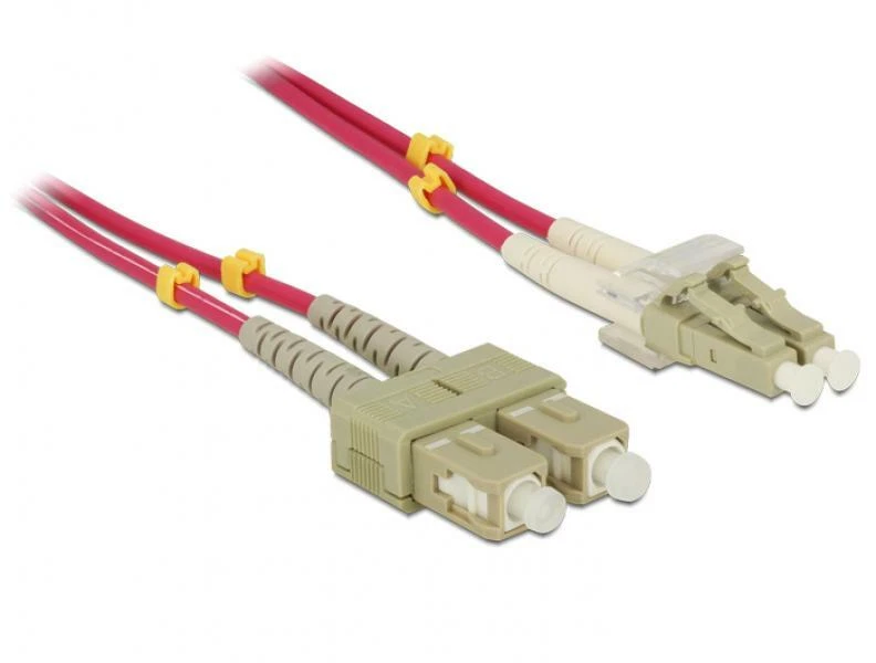 2 PACK 3M LC-SC Multimode OM4 fiber patch cord MM, Duplex, 50/125 - Image 1 of 1