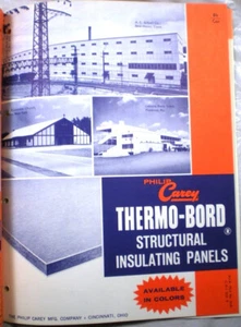 Philip Carey THERMO-BORD ASBESTOS Cement DUST!!! Insulation Panels Catalog 1966 - Bild 1 von 3