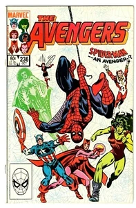 AVENGERS #236 (VF-) SPIDER-MAN Appearance! She-Hulk! Starfox! Scarlet Witch! - Picture 1 of 1