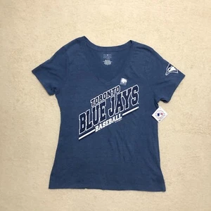 NWT Toronto Blue Jays MLB Majestic V-Neck Ladie's XL T-Shirt Short Sleeve - Picture 1 of 8