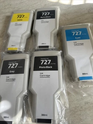 5-Design Jet 727Ink Cartridge 300ml HP727Ink C1Q12A F9J76A  F9J78A F9J79A F9J80A - Image 1 of 4