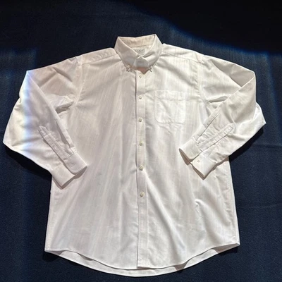 Men's LL BEAN Wrinkle Resist Oxford Cloth Button Down Shirt OCBD...White/16.5x34 - Image 1 of 4
