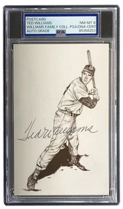 Ted Williams Signed Slabbed 4x6 Boston Red Sox Postcard PSA NM-MT 8 - Picture 1 of 2