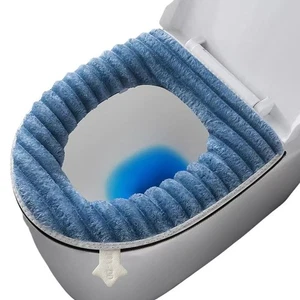 Badezimmer WC Sitzwärmer Bezug Waschbar Toilettensitzbezug Auflagen mit Reißverschluss - Bild 1 von 5