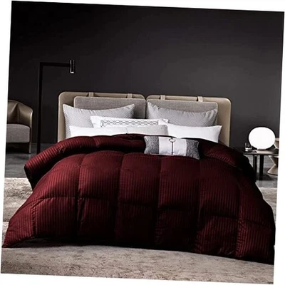  Juego de edredón a rayas damasco de 5 piezas, 100 % vino egipcio King/Cal King-5 piezas Foto 1 de 2