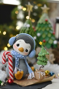 Amigurumi Crochet Christmas Penguin Set | Handmade Holiday Gift & Decor - Picture 1 of 8