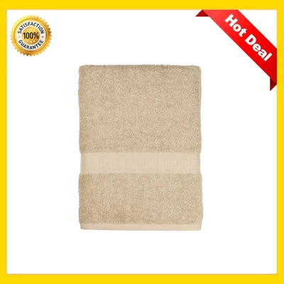 Mainstays 100% Cotton Bath Towel, Super Soft & Absorbent for Bathroom, Spa, Tan - Image 1 of 4