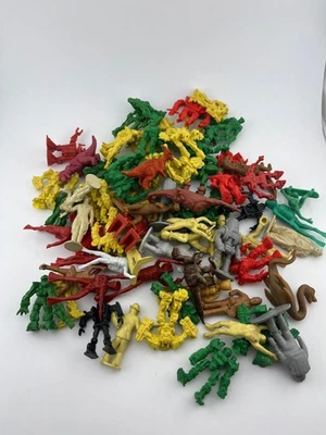 Random rubber and plastic toy lot Transformer Dinosaur Clown Robot Approx 70pc - Image 1 of 4