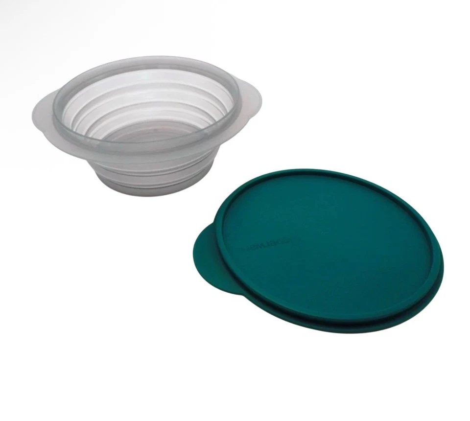 Tupperware Go Flex Collapsible Containers Bowls 950ml Blue Green New Camping Etc - Image 1 of 1