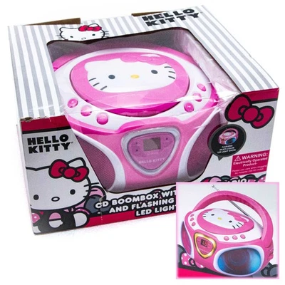 Hello Kitty CD Player Boombox Radio AM/FM Model KT2025 LED Lights | NEW in Box - Image 1 of 4