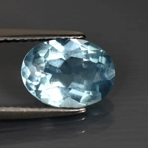 2.12 ct Oval Cut (10 x 7 mm) Brazil Natural Sky Blue AquamarineLoose Gemstone - Picture 1 of 2