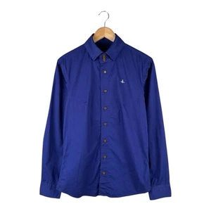 VIVIENNE WESTWOOD Shirt Long Sleeve Button Up Blue Size 48 - Picture 1 of 14