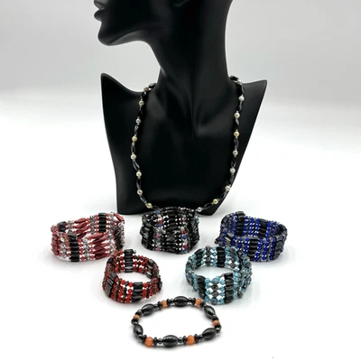 5 Магнитные надежном браслеты 1 ожерелье 1 эластичной Craft лот бисер смешанные материалы - Изображение 1 из 4