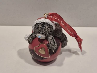 ME TO YOU BEAR FIGURINE LAYING ON BAUBLE  CHRISTMAS DECORATION EXTREMELY RARE  - image 1 of 3