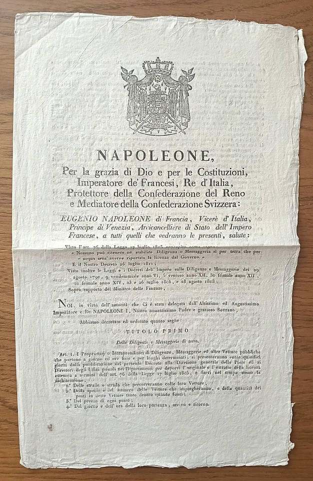 KK704-NAPOLEONE-POSTA SULLE DILIGENZE E MESSAGGERIE DI TERRA E DI ACQUA - Immagine 1 di 1