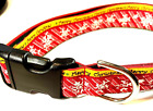 Merry Christmas Dog Collar Fits 15-21" neck Yellow & Red Med Large