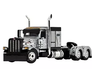1/64 DCP SILVER/BLACK/WHITE PETERBILT 389 W/ 60" MERCURY SLEEPER - Picture 1 of 6