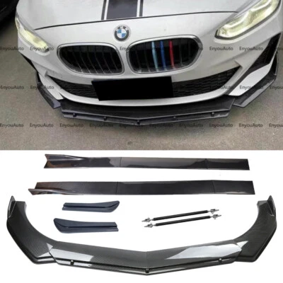 For BMW 118i 120i 128i Series Front Bumper Lip 86" Side Skirt Carbon Fiber  Foto 1 de 4