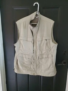 Men's Columbia Tan Fishing Vest XL Utility Vest Hunting NO SIZE TAG - SEE DESC - Picture 1 of 16