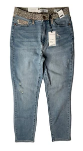 NEW Judy Blue Jeans Womens 3 Cheetah Pocket Camo Color Block Slim Fit Stretch - Picture 1 of 9