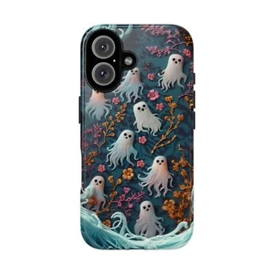 Halloween Ghost Boo Flower Phone Case for iPhone, Samsung Galaxy, Pixel - Picture 1 of 194