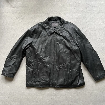 Croft Barrow Jacket Mens XXL Black Full Zip Insulated Leather Lined Quilted - Image 1 of 4