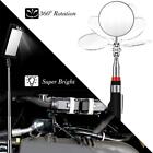 Telescopic Light Inspection Mirror With 2 Bright LED Grip U7Y7 Extends~ R7F2
