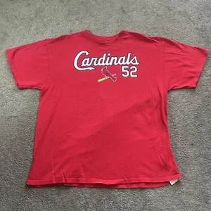 MLB Cardinals #52 Micheal Wacha Red Graphic Logo Tee Shirt Men’s Size XL - Picture 1 of 13