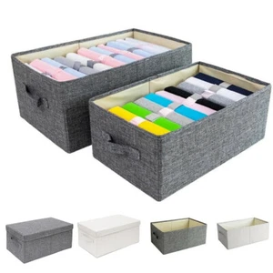 Faltbare Aufbewahrungsbox Zusammenklappbarer Kleiderorganizer Stoffkorb m/Deckel - Bild 1 von 15