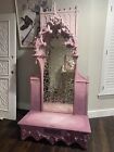 Antique Salvaged Catholic Alter Ombre with Roses and Mirrored Back Pretty Goth
