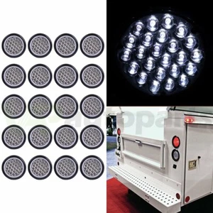 (20) 4 Inch Round 24-LED Tail Light Reverse Backup Lamp White For Truck Trailer - Picture 1 of 6