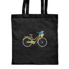'Yellow Bike' Classic Black Tote Shopper Bag (ZB00010177)